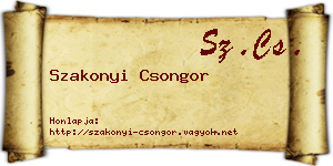 Szakonyi Csongor névjegykártya