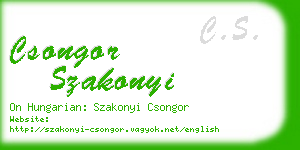 csongor szakonyi business card